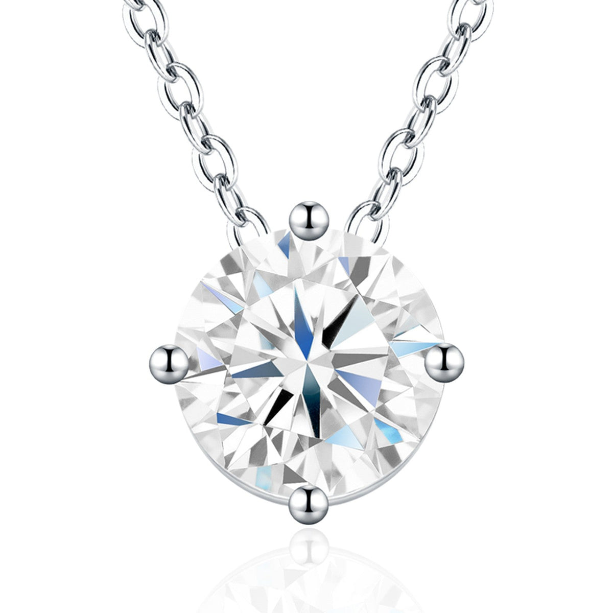 Simplicity 0.5 Carat Moissanite Solitaire Pendant Necklace in Sterling Silver