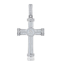 Icon Moissanite Cross Necklace in Sterling Silver
