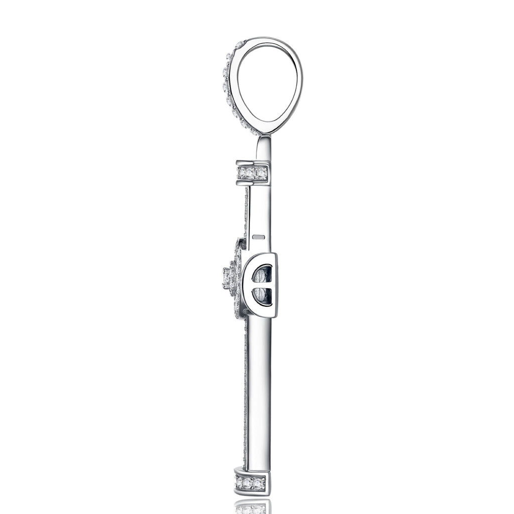 Icon Moissanite Cross Necklace in Sterling Silver