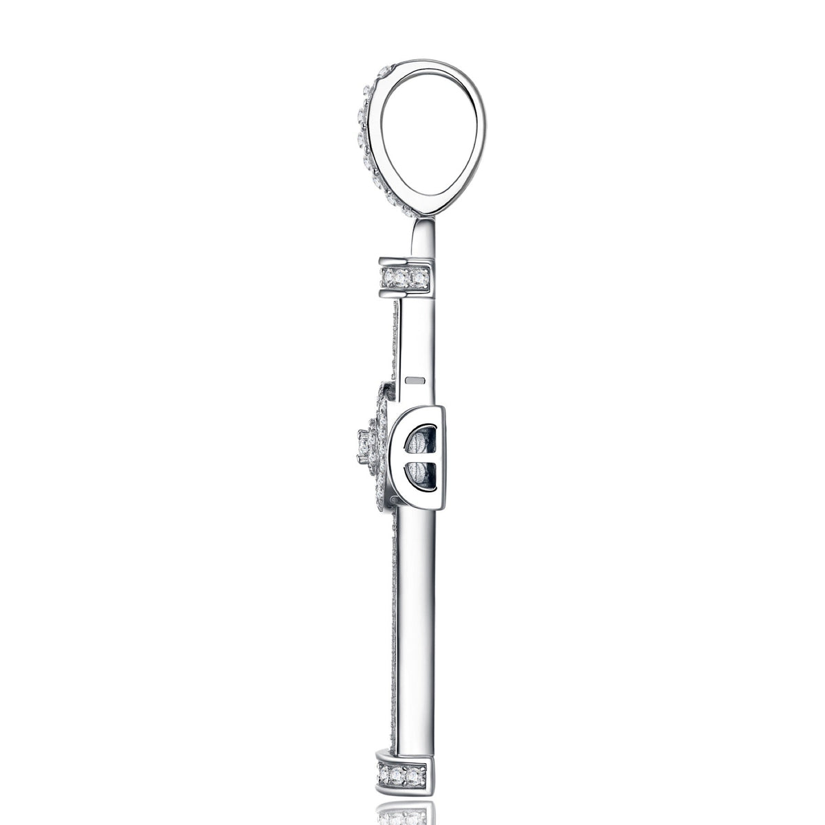 Icon Moissanite Cross Necklace in Sterling Silver