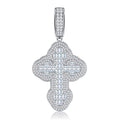Templar Moissanite Cross Necklace in Sterling Silver
