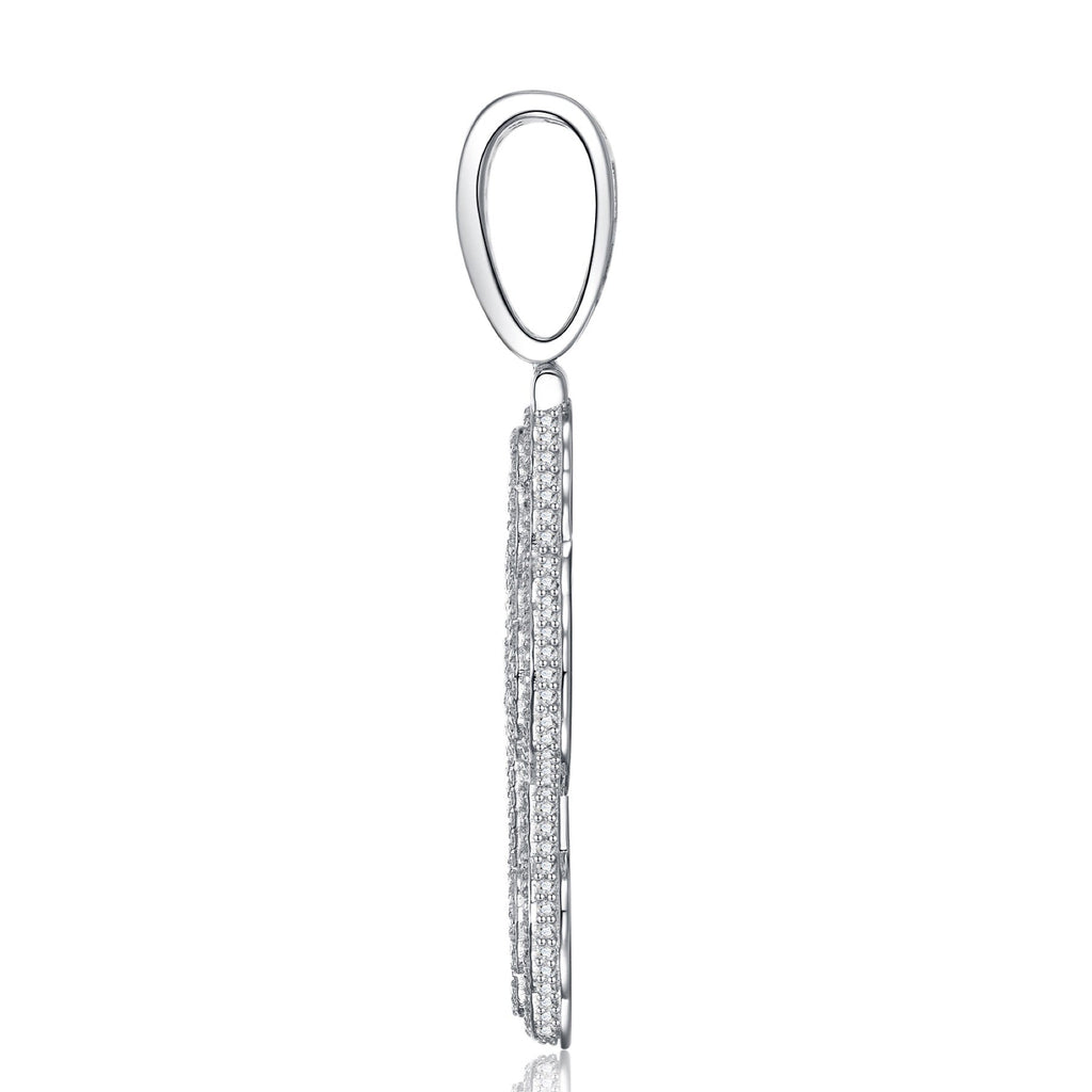 Templar Moissanite Cross Necklace in Sterling Silver