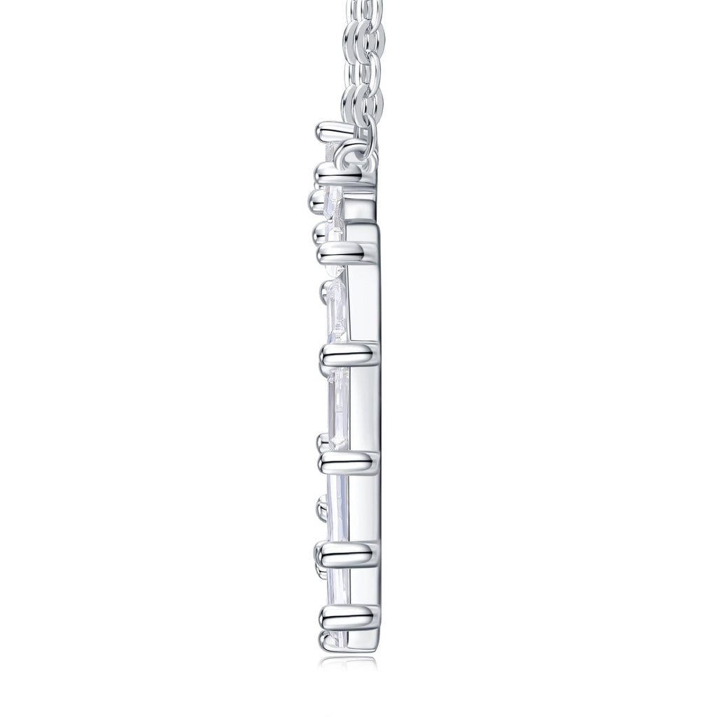 Circlet Moissanite Baguette Circle Necklace in Sterling Silver