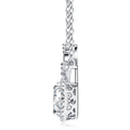 Regina Moissanite Crowned Oval Halo Necklace in Sterling Silver