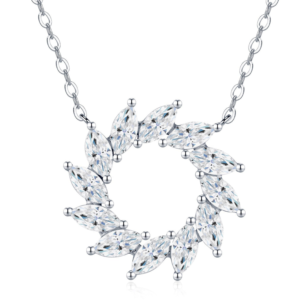 Verdure Moissanite Laurel Wreath Necklace in Sterling Silver