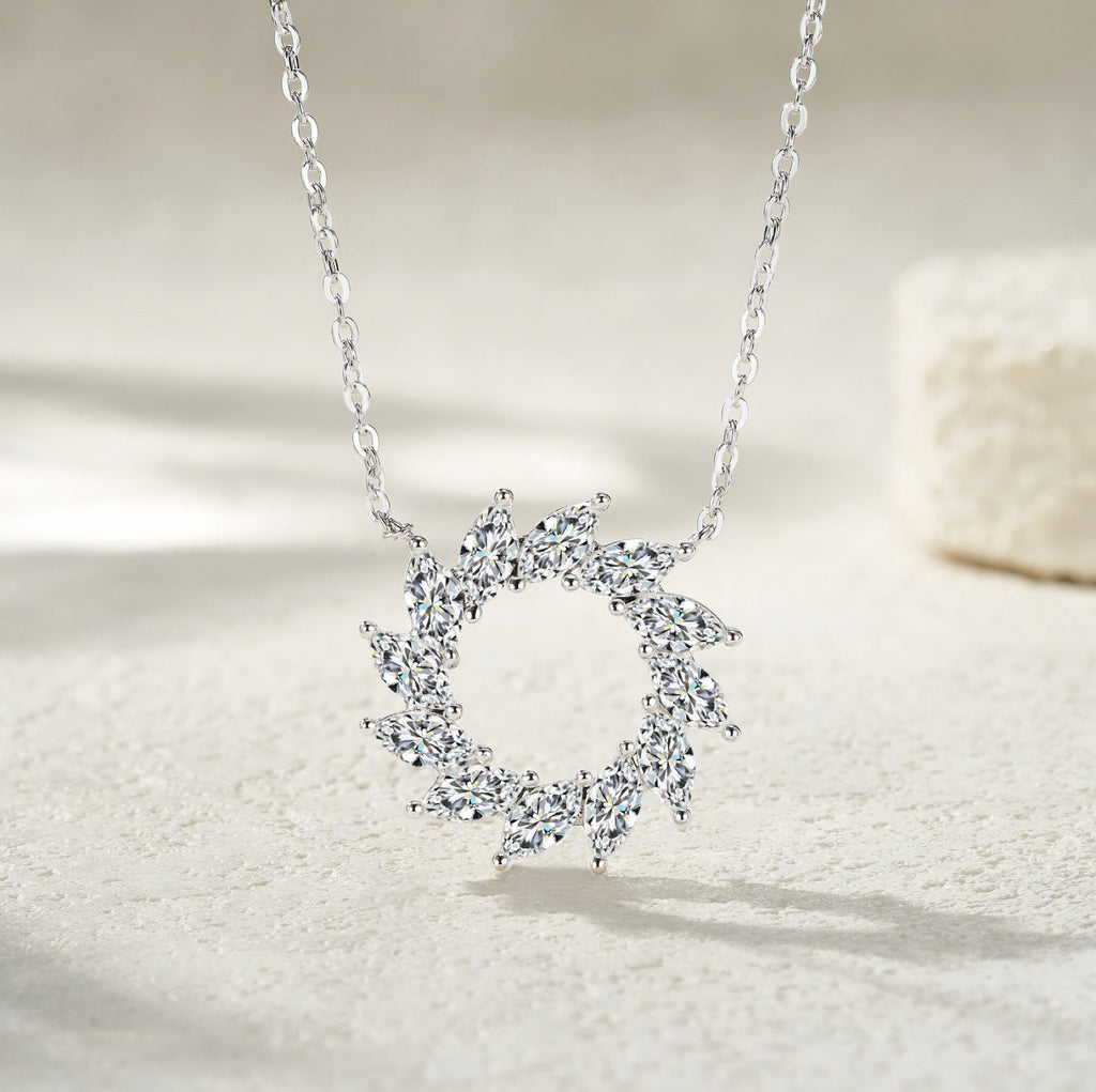 Verdure Moissanite Laurel Wreath Necklace in Sterling Silver