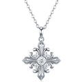 Basilica Moissanite Cross Necklace in Sterling Silver