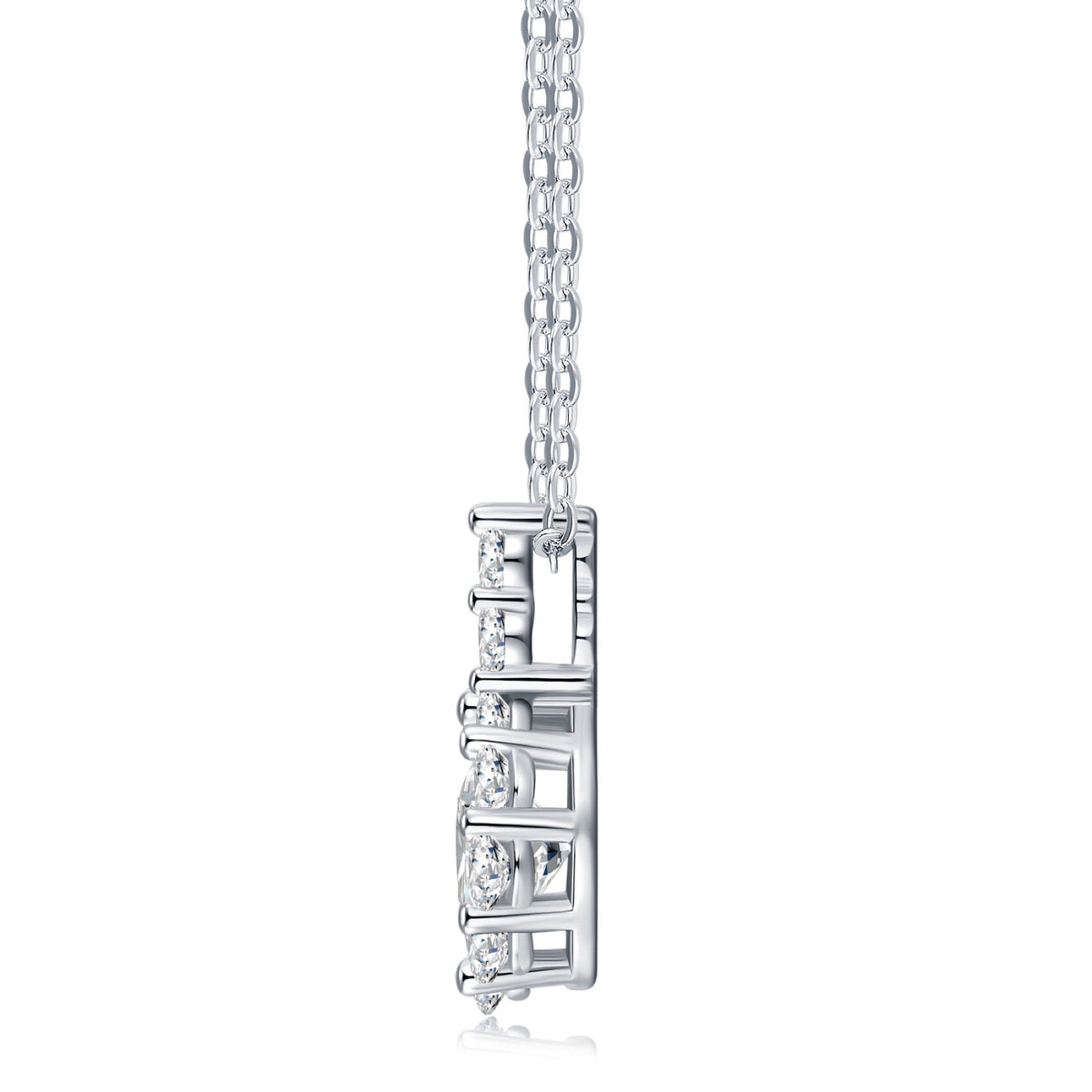 Marguerite 1 Carat Moissanite Flower Pendant Necklace in Sterling Silver