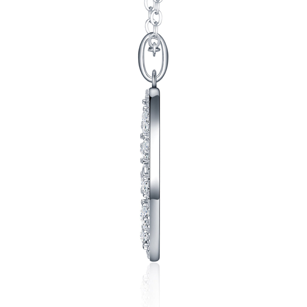 Rosace Moissanite Openwork Medallion Necklace in Sterling Silver