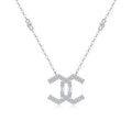 Emblem Moissanite Geometric Pendant Necklace in Sterling Silver