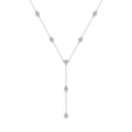 Wisp Moissanite Lariat Necklace in Sterling Silver