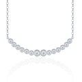 Smile Moissanite Curved Bar Necklace in Sterling Silver