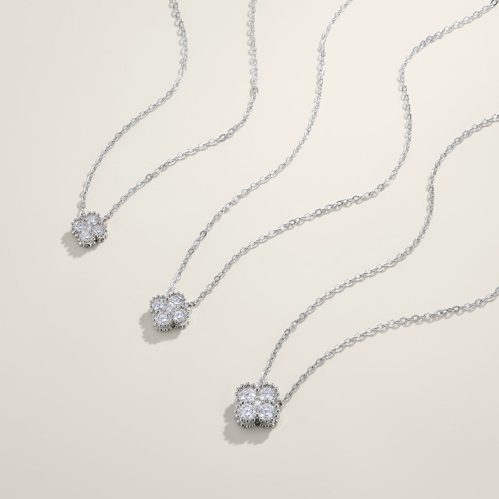 Nosegay Moissanite Cluster Pendant Necklace in Sterling Silver
