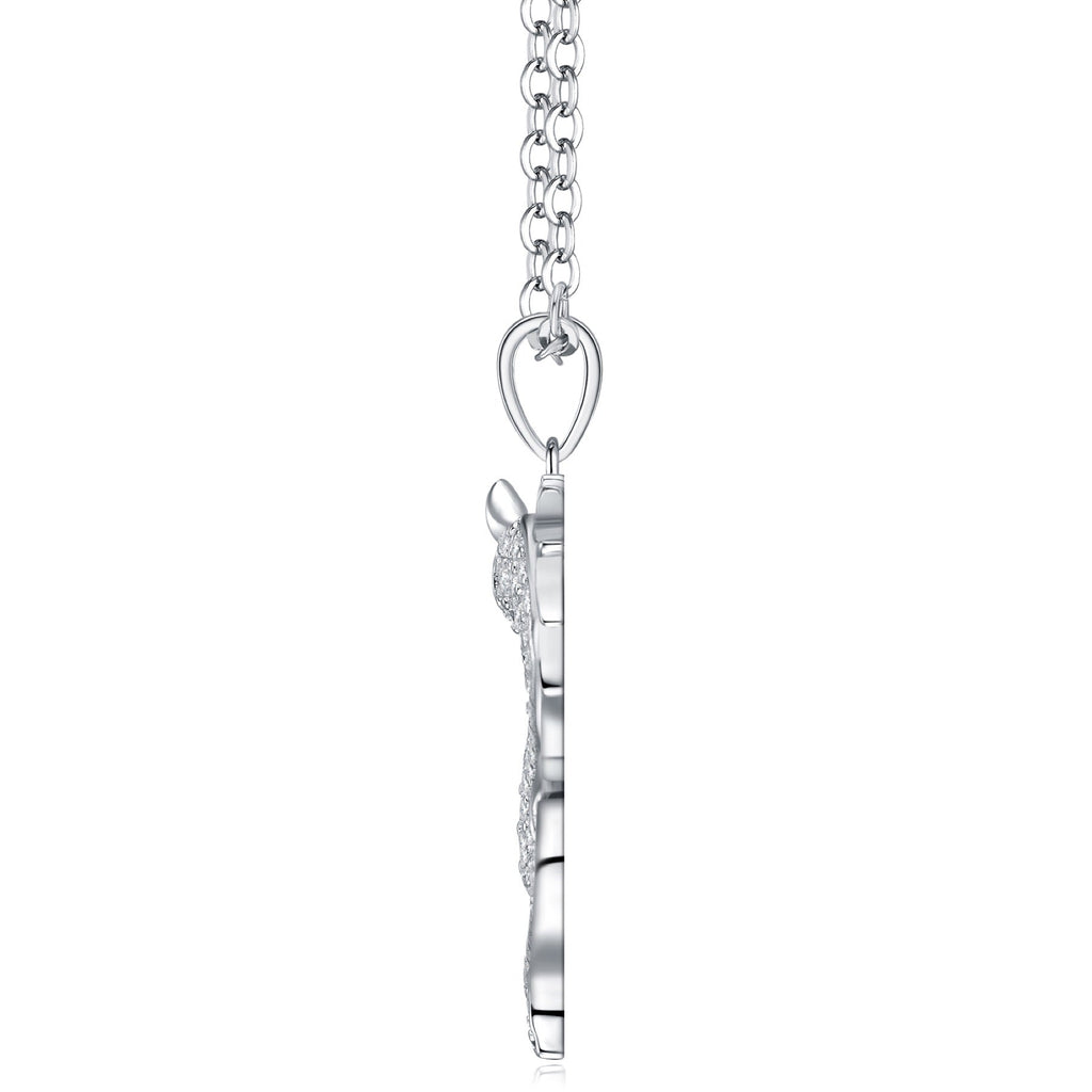 Draco Moissanite Dragon Pendant Necklace in Sterling Silver