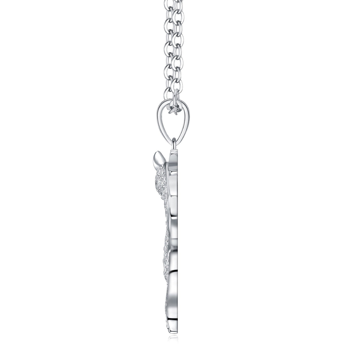 Draco Moissanite Dragon Pendant Necklace in Sterling Silver
