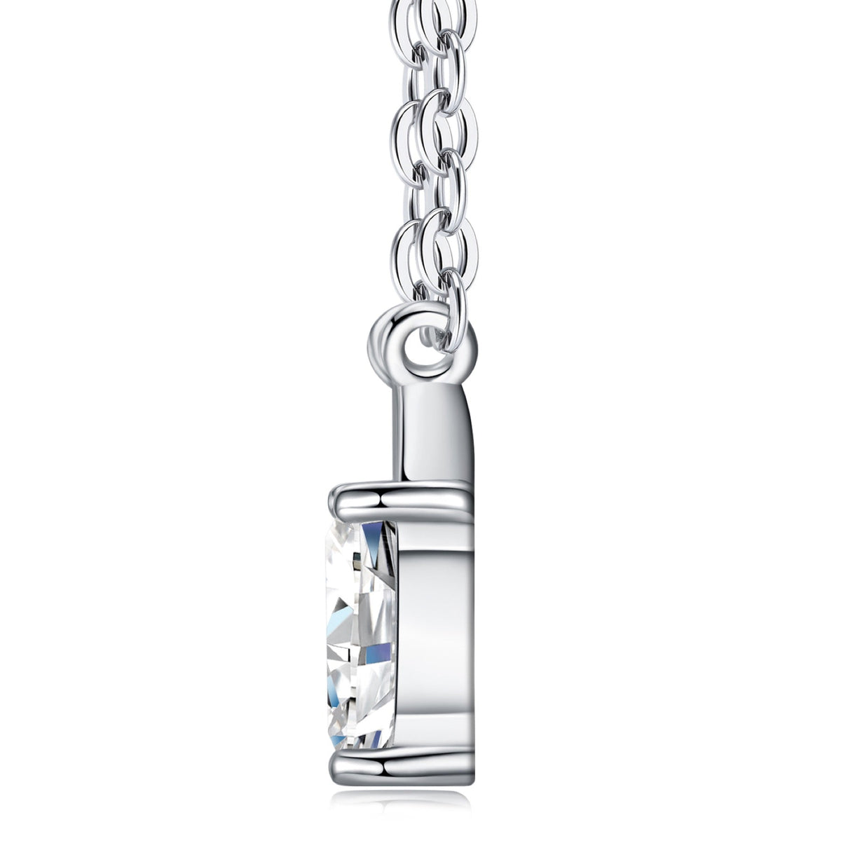 Lys Moissanite Solitaire Pendant Necklace in Sterling Silver