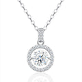 Flicker 1 Carat Moissanite Halo Pendant Necklace in Sterling Silver
