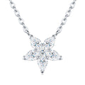 Estelle Moissanite Flower Pendant Necklace in Sterling Silver