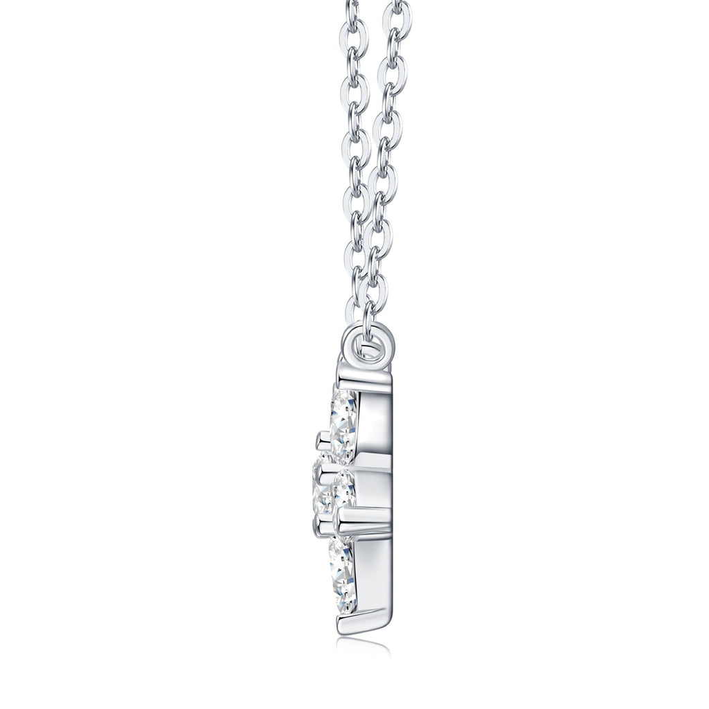 Estelle Moissanite Flower Pendant Necklace in Sterling Silver