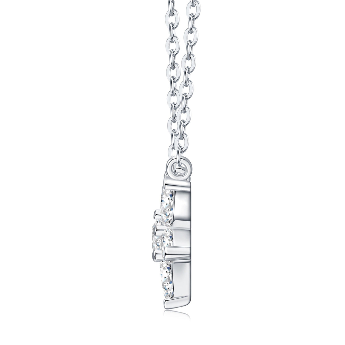 Estelle Moissanite Flower Pendant Necklace in Sterling Silver