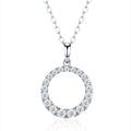 Anello Moissanite Circle Pendant Necklace in Sterling Silver