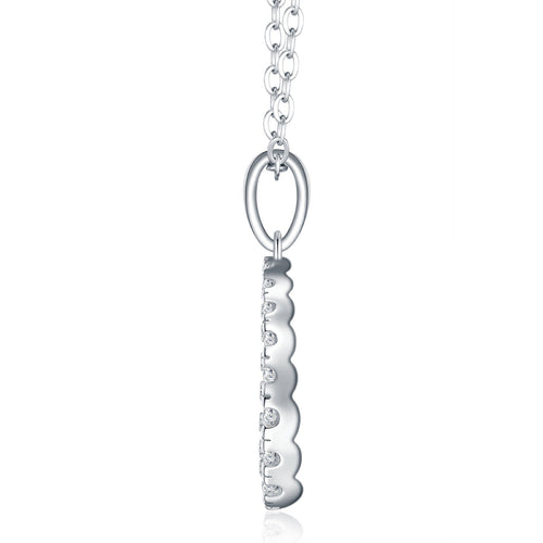 Anello Moissanite Circle Pendant Necklace in Sterling Silver