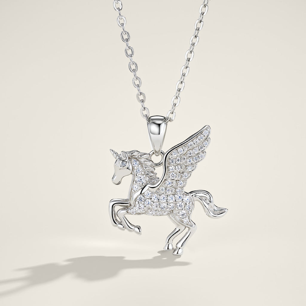 Pegasus Moissanite Pegasus Pendant Necklace in Sterling Silver