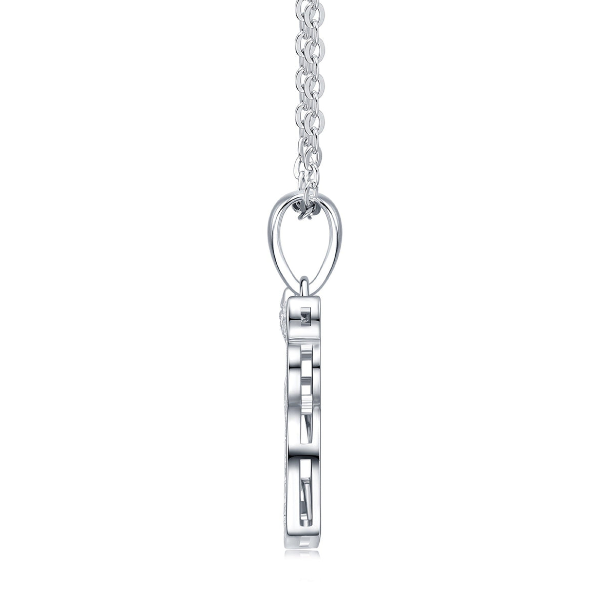 Mustang Moissanite Horse Pendant Necklace in Sterling Silver