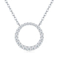 Loop Moissanite Circle Pendant Necklace in Sterling Silver