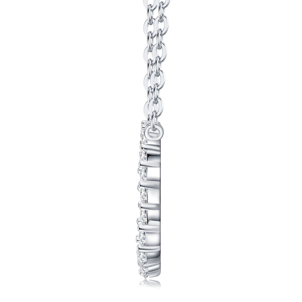 Loop Moissanite Circle Pendant Necklace in Sterling Silver