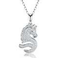 Neptune Moissanite Seahorse Pendant Necklace in Sterling Silver