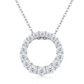 Ring Moissanite Circle Pendant Necklace in Sterling Silver