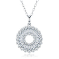Corona Moissanite Baguette Circle Necklace in Sterling Silver