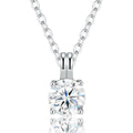 Ovalis 1 Carat Moissanite Solitaire Pendant Necklace in Sterling Silver