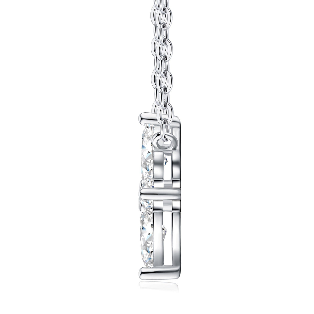 Foliole Moissanite Clover Pendant Necklace in Sterling Silver