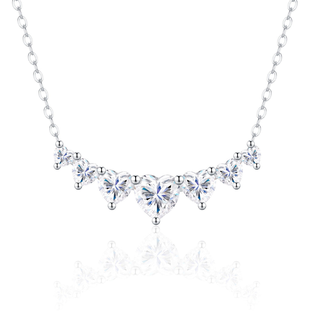 Sway Moissanite Curved Bar Necklace in Sterling Silver