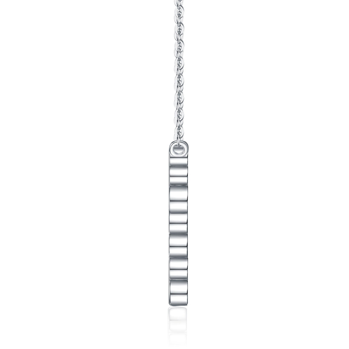 Beacon Moissanite Cross Necklace in Sterling Silver
