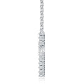 Obelisk Moissanite Cross Necklace in Sterling Silver