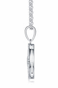 Compass Moissanite Compass Pendant Necklace in Sterling Silver