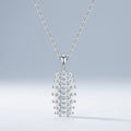 Domino Moissanite Baguette Cluster Pendant Necklace in Sterling Silver