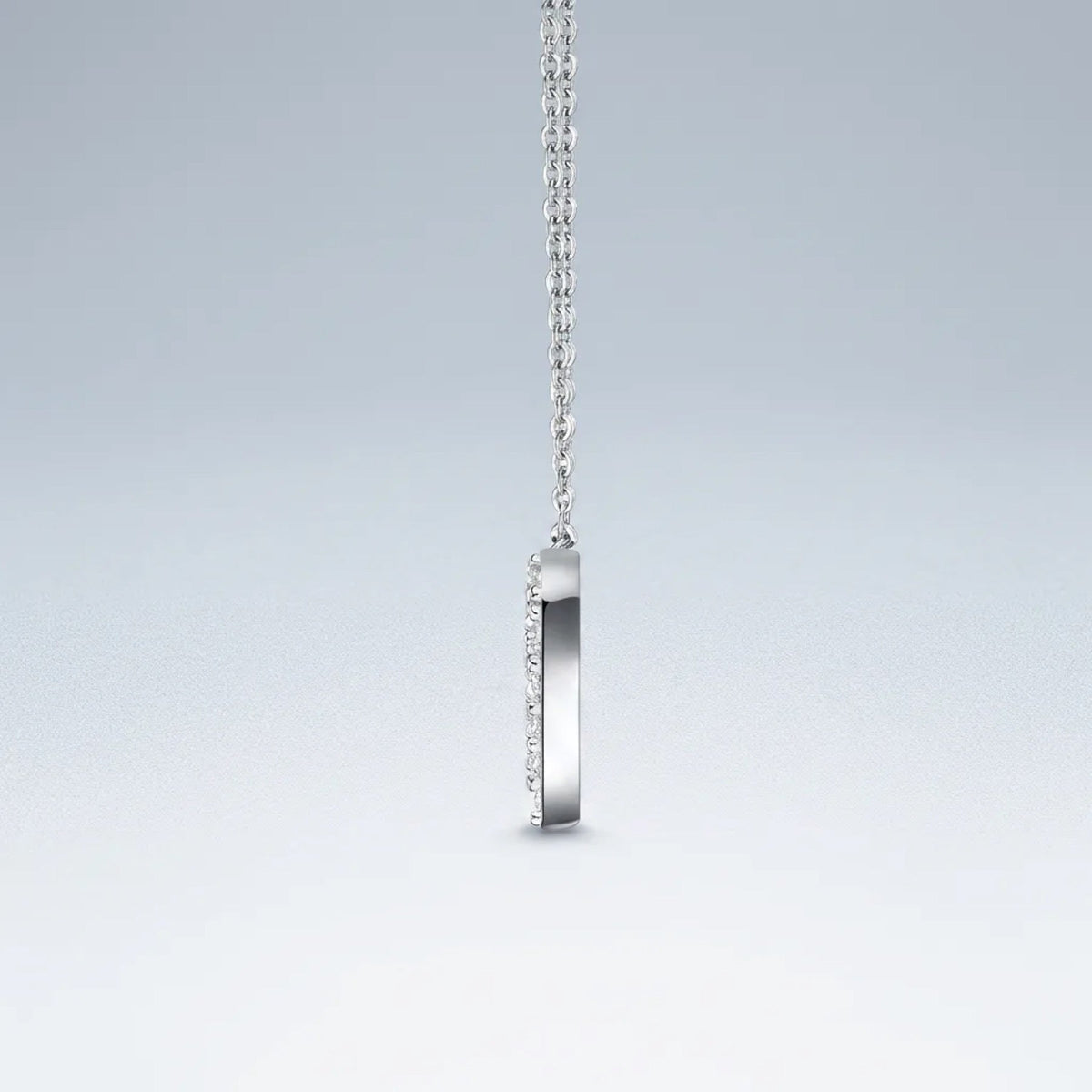 Endear Moissanite Open Heart Pendant Necklace in Sterling Silver