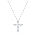 Evensong Moissanite Cross Necklace in Sterling Silver