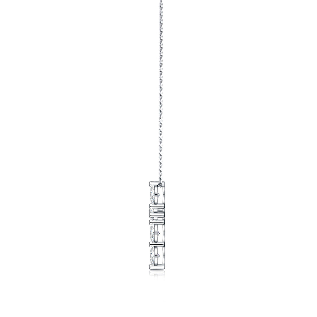 Evensong Moissanite Cross Necklace in Sterling Silver