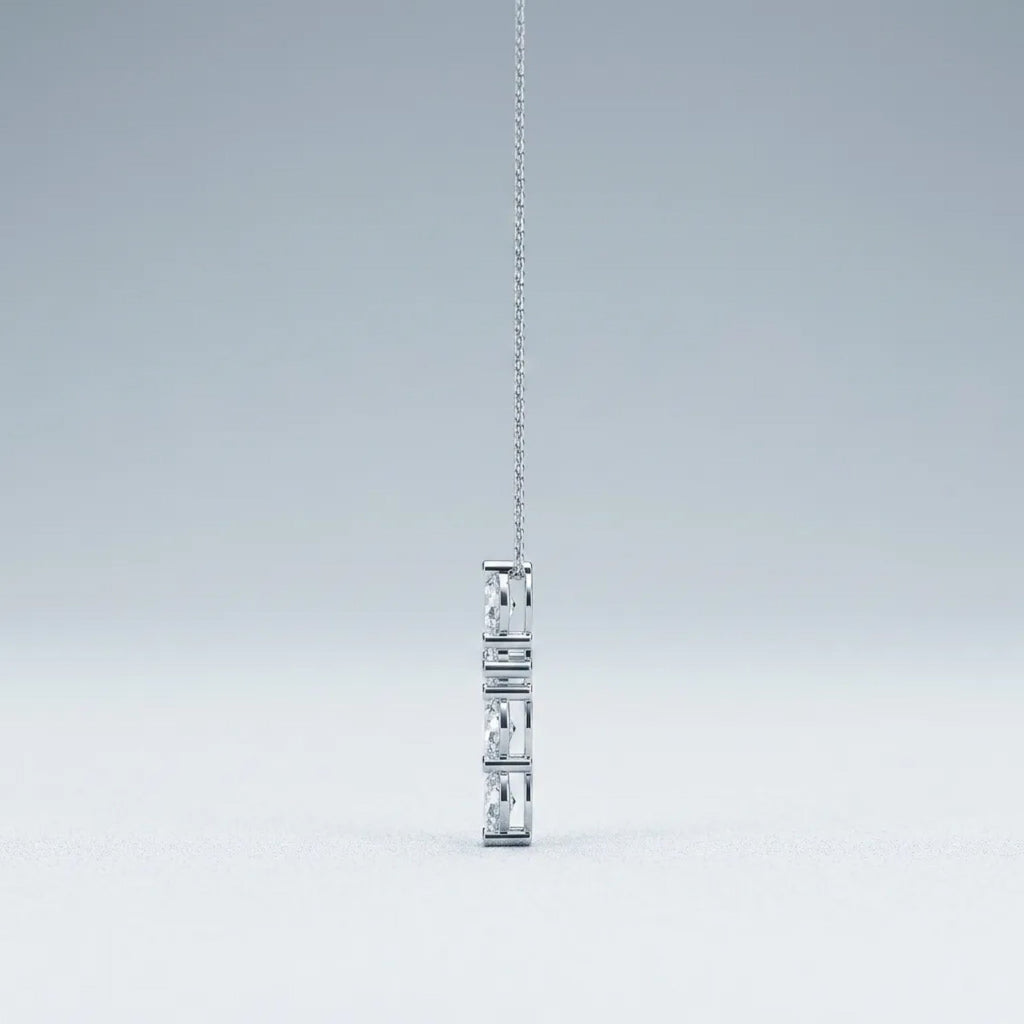 Evensong Moissanite Cross Necklace in Sterling Silver