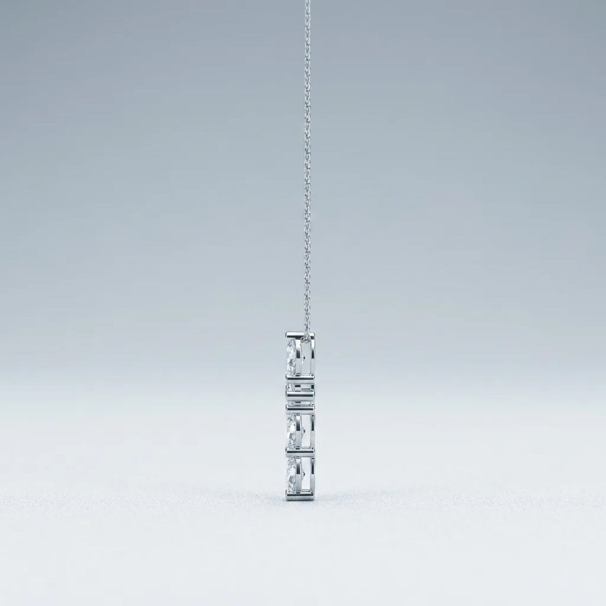 Evensong Moissanite Cross Necklace in Sterling Silver