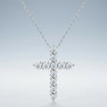 Vesper Moissanite Cross Necklace in Sterling Silver