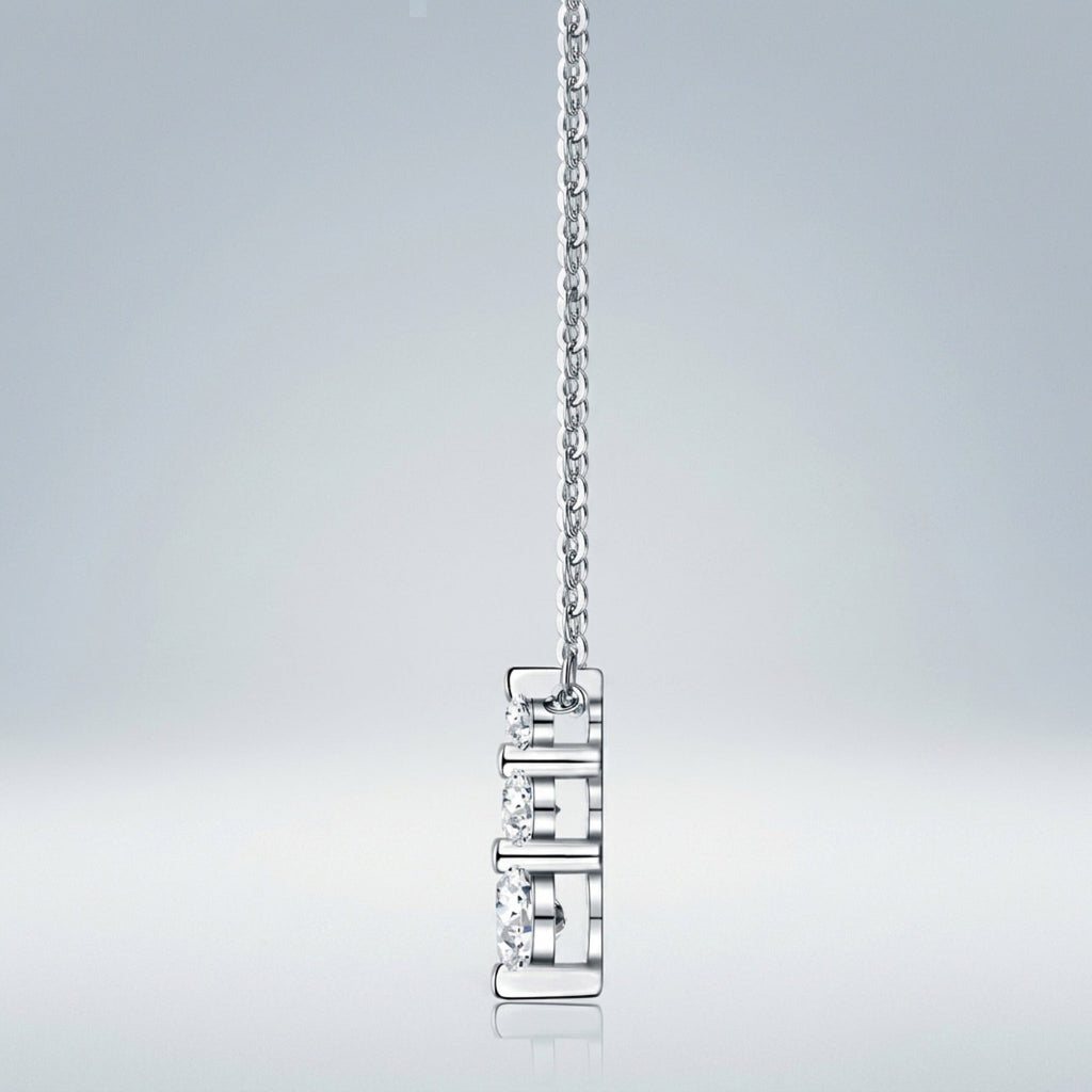 Matins Moissanite Cross Necklace in Sterling Silver