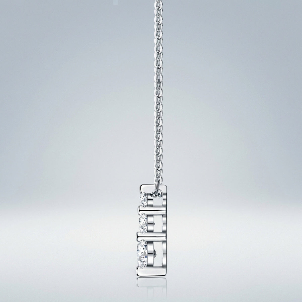 Matins Moissanite Cross Necklace in Sterling Silver