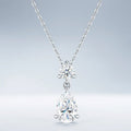 Perle Moissanite Pear Drop Necklace in Sterling Silver