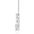 Bijou Moissanite Heart Drop Necklace in Sterling Silver